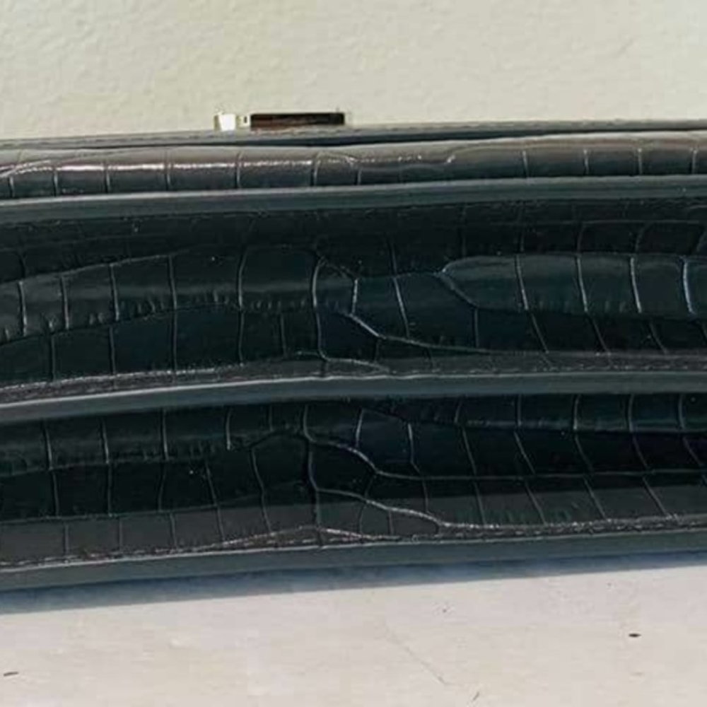 YSL SUNSET Medium Croc black Crossbody Brand New - Picture 10 of 15